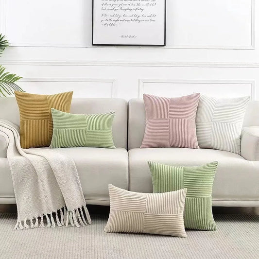Corduroy Kussenhoes in Blauw | Zachte Geribde Structuur – Nordic Look | 40x40 / 45x45 / 50x50 cm