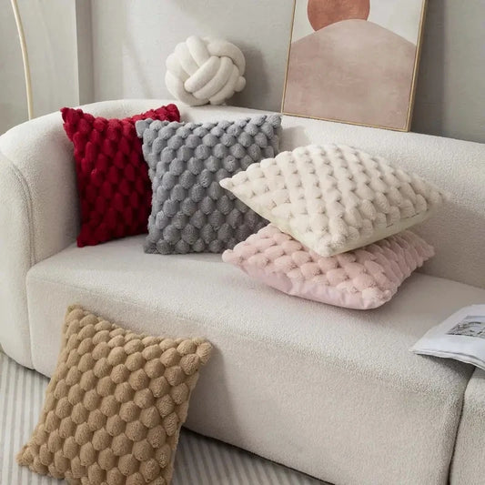 Minimalistische Pluche Kussenhoes – Zachte Textuur | Japandi Look | 45x45 cm